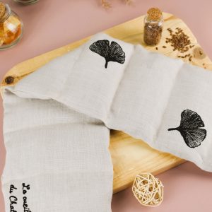 Bouillotte sèche cervicales feuille de ginkgo biloba
