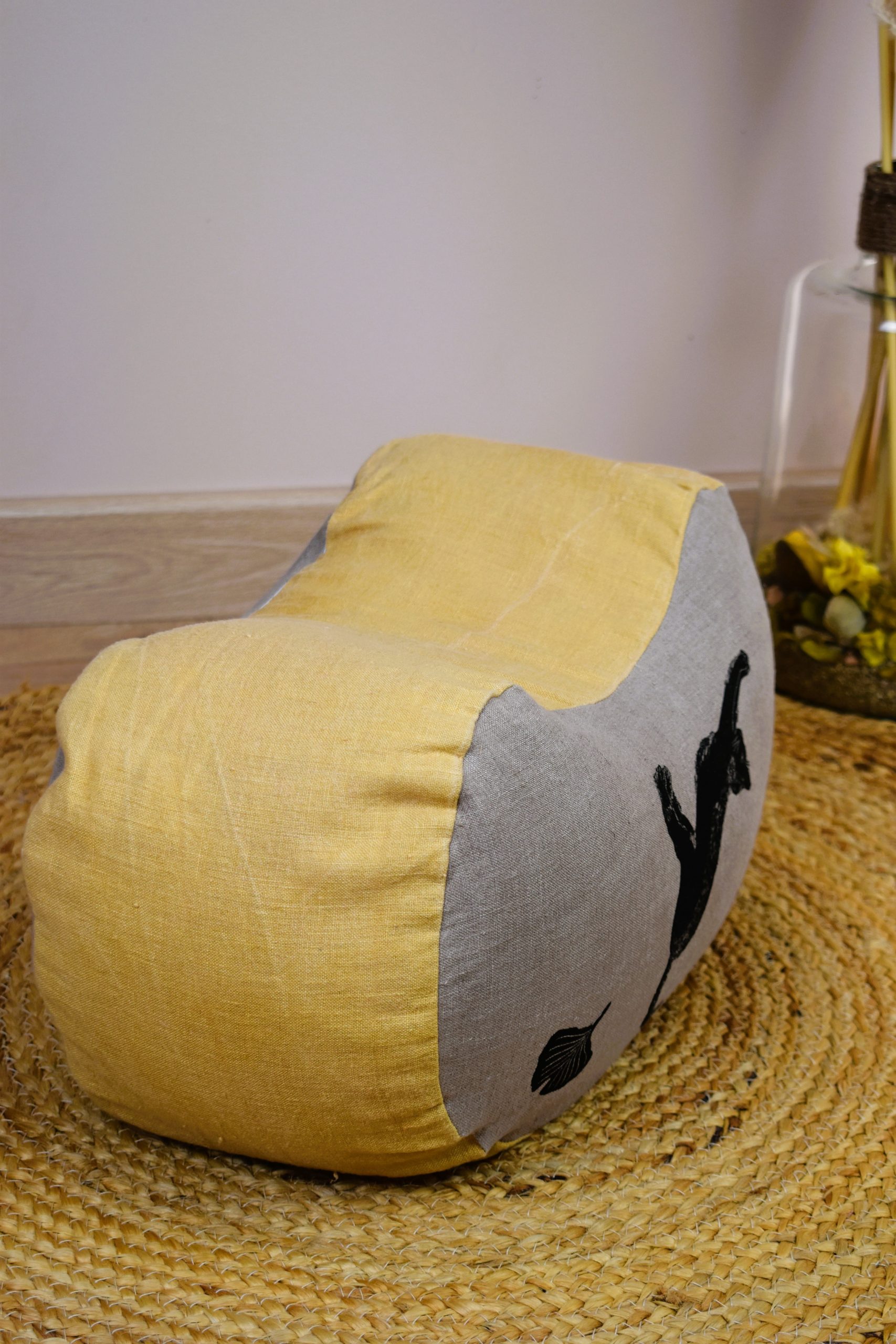 Demi lune coussin écologique yoga méditation relaxation confort