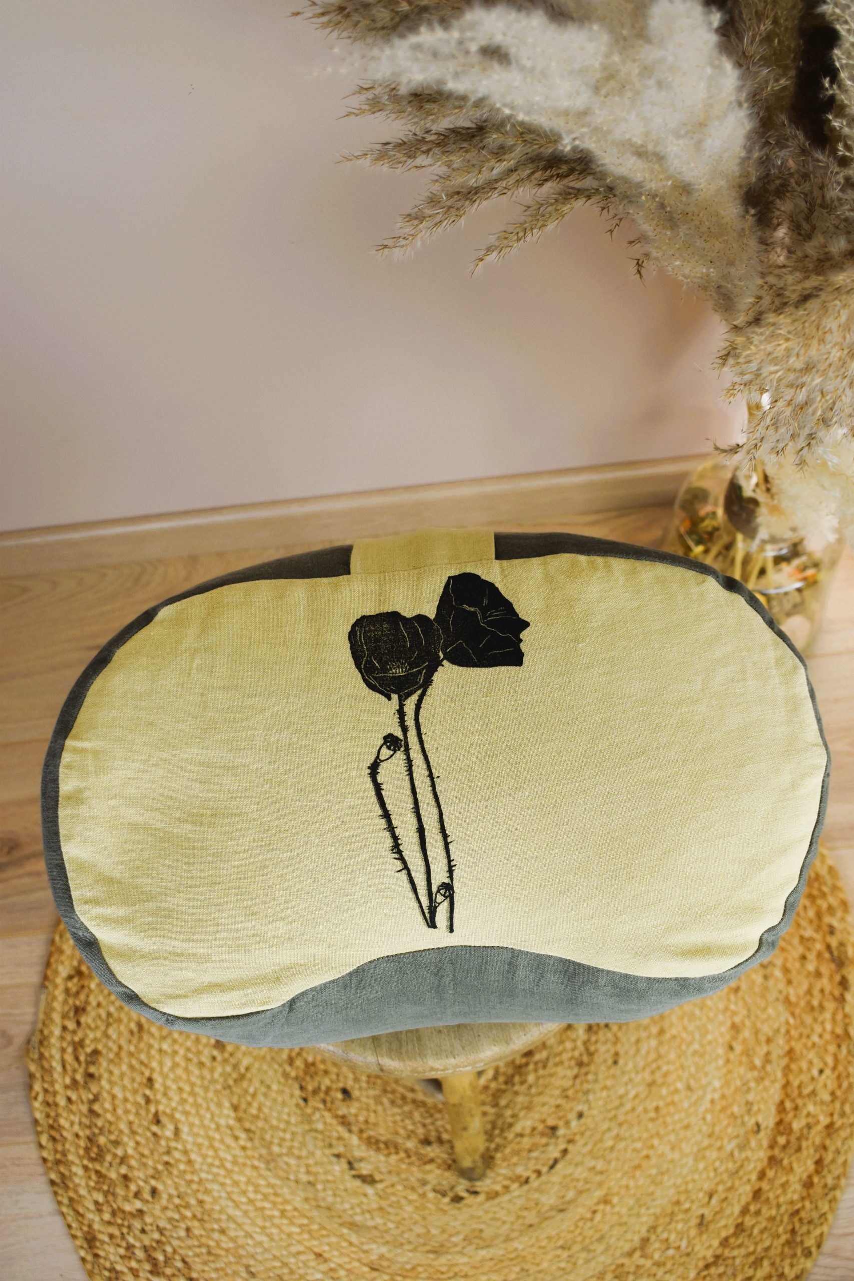 Demi lune coussin écologique yoga méditation relaxation confort