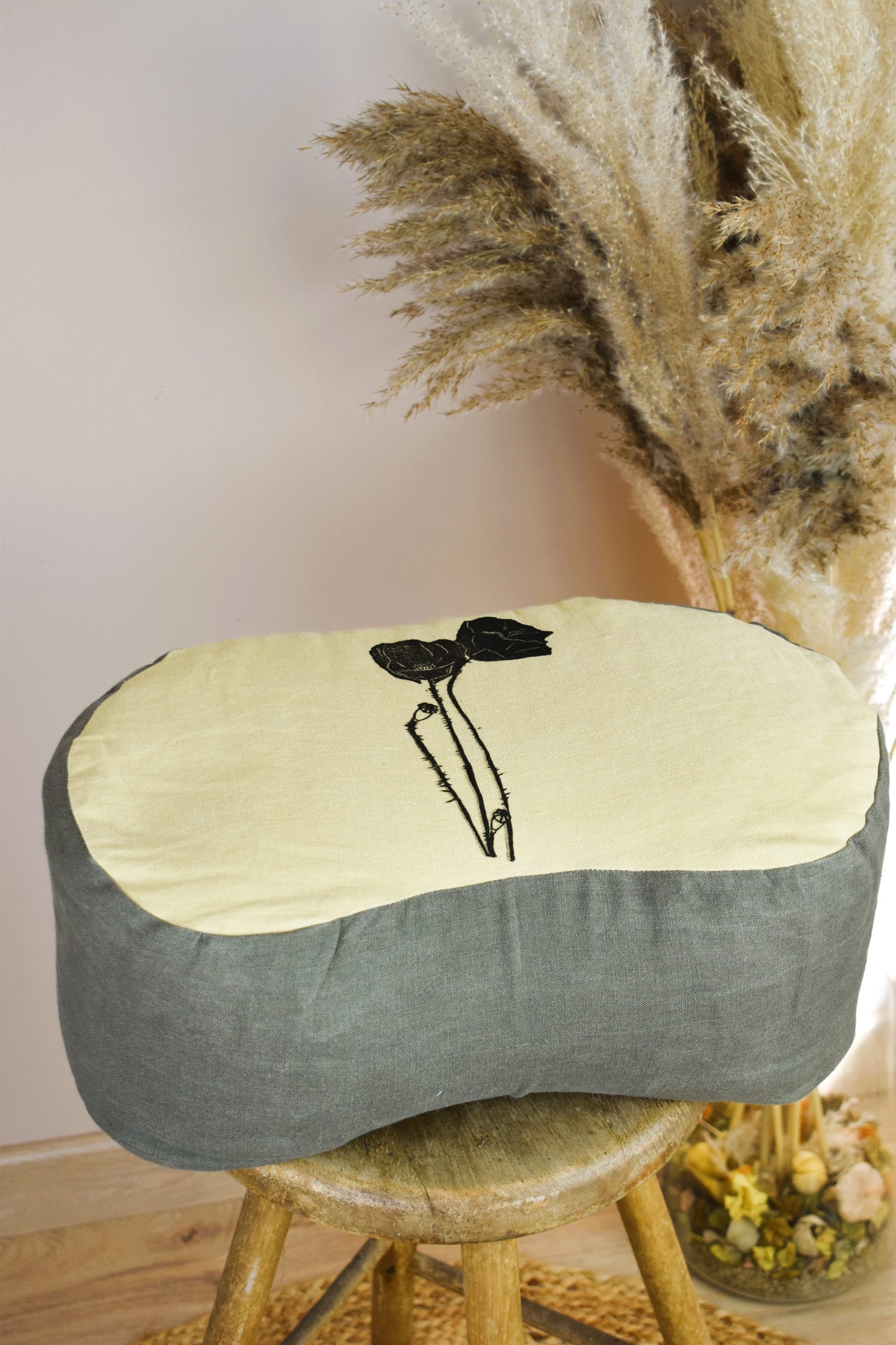 Demi lune coussin écologique yoga méditation relaxation confort