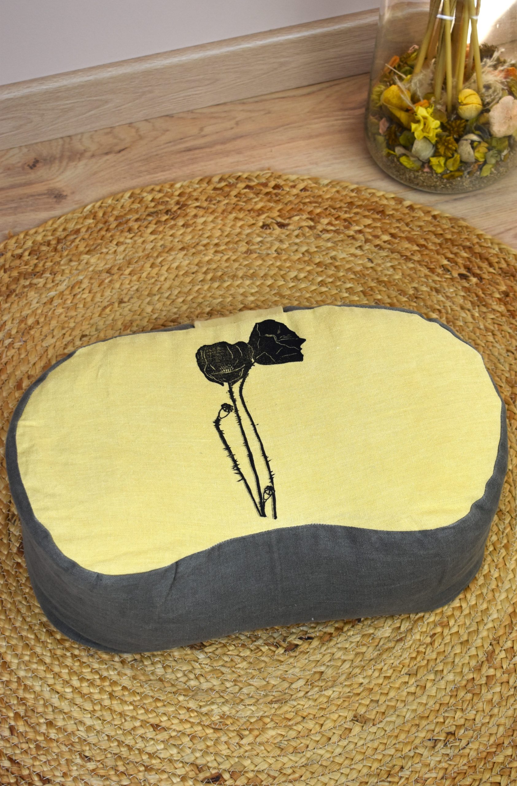 Demi lune coussin écologique yoga méditation relaxation confort