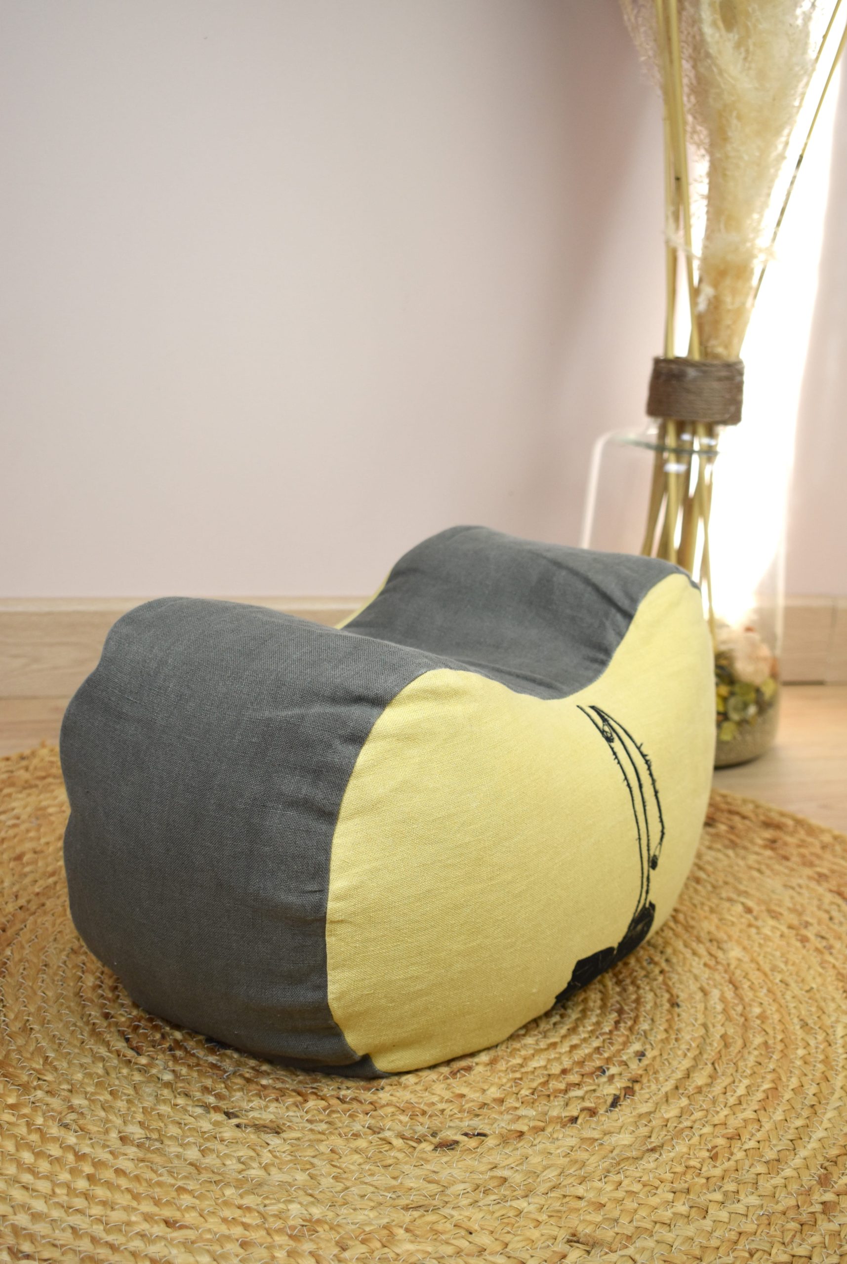 Demi lune coussin écologique yoga méditation relaxation confort