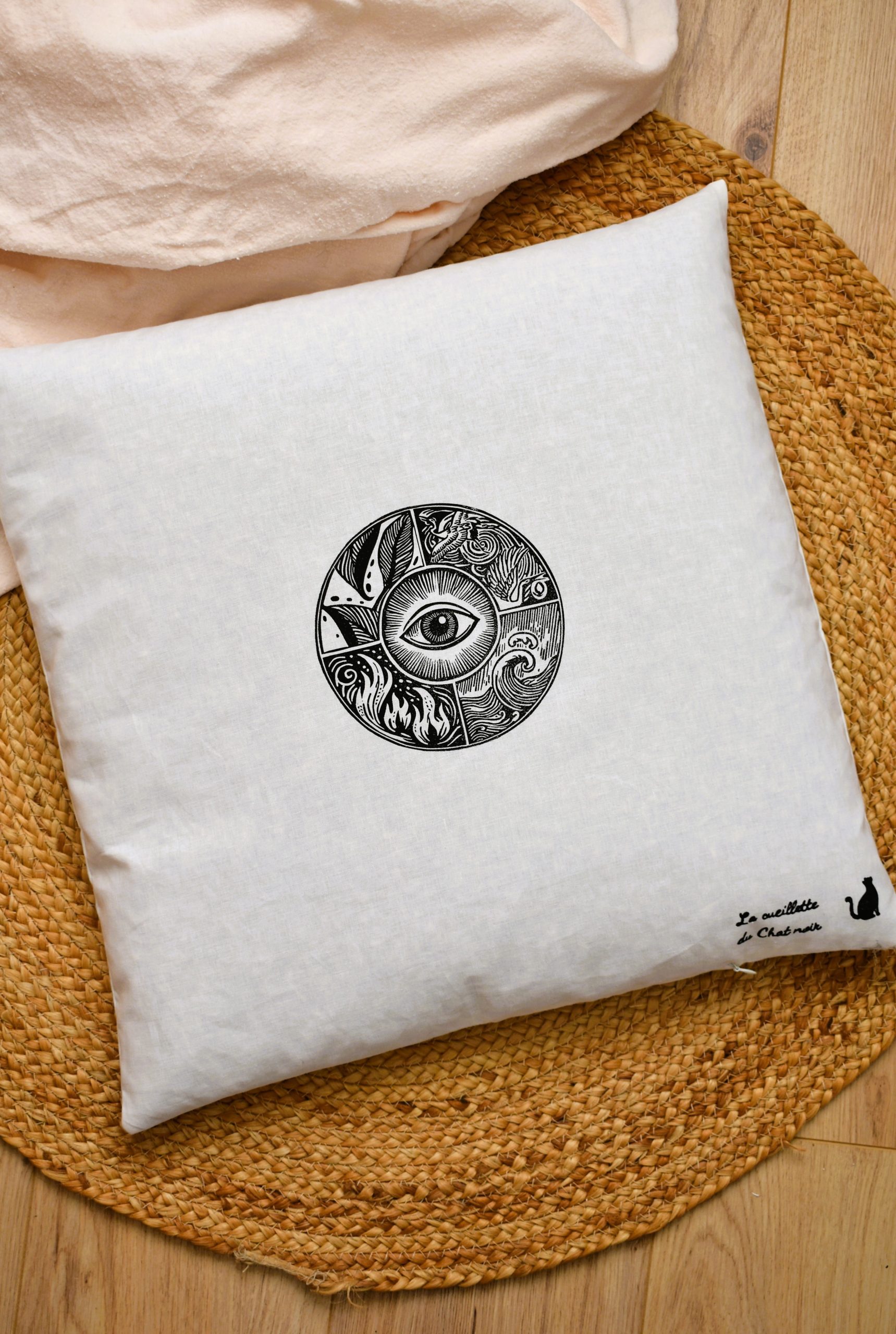 Oreiller épeautre bio 50x50 – Oreiller cervical naturel respirant et ajustable