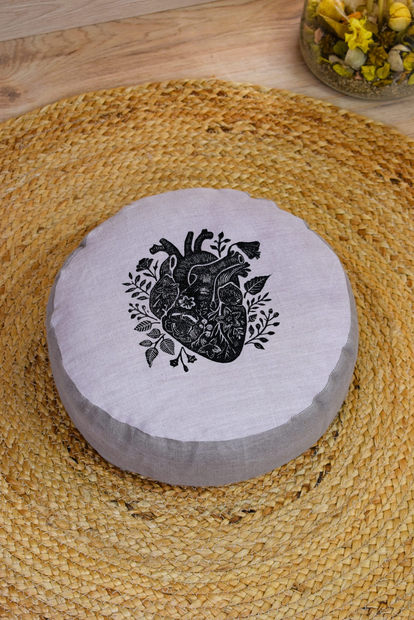 Coussin écologique yoga méditation relaxation confort zafu bas