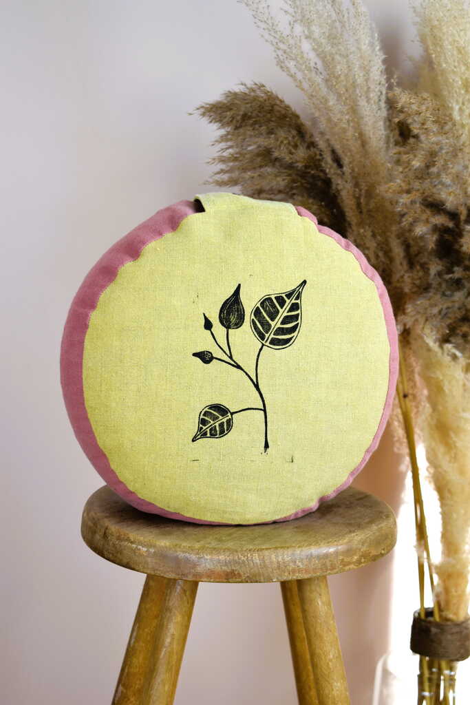 Zafu bas coussin écologique yoga méditation relaxation confort