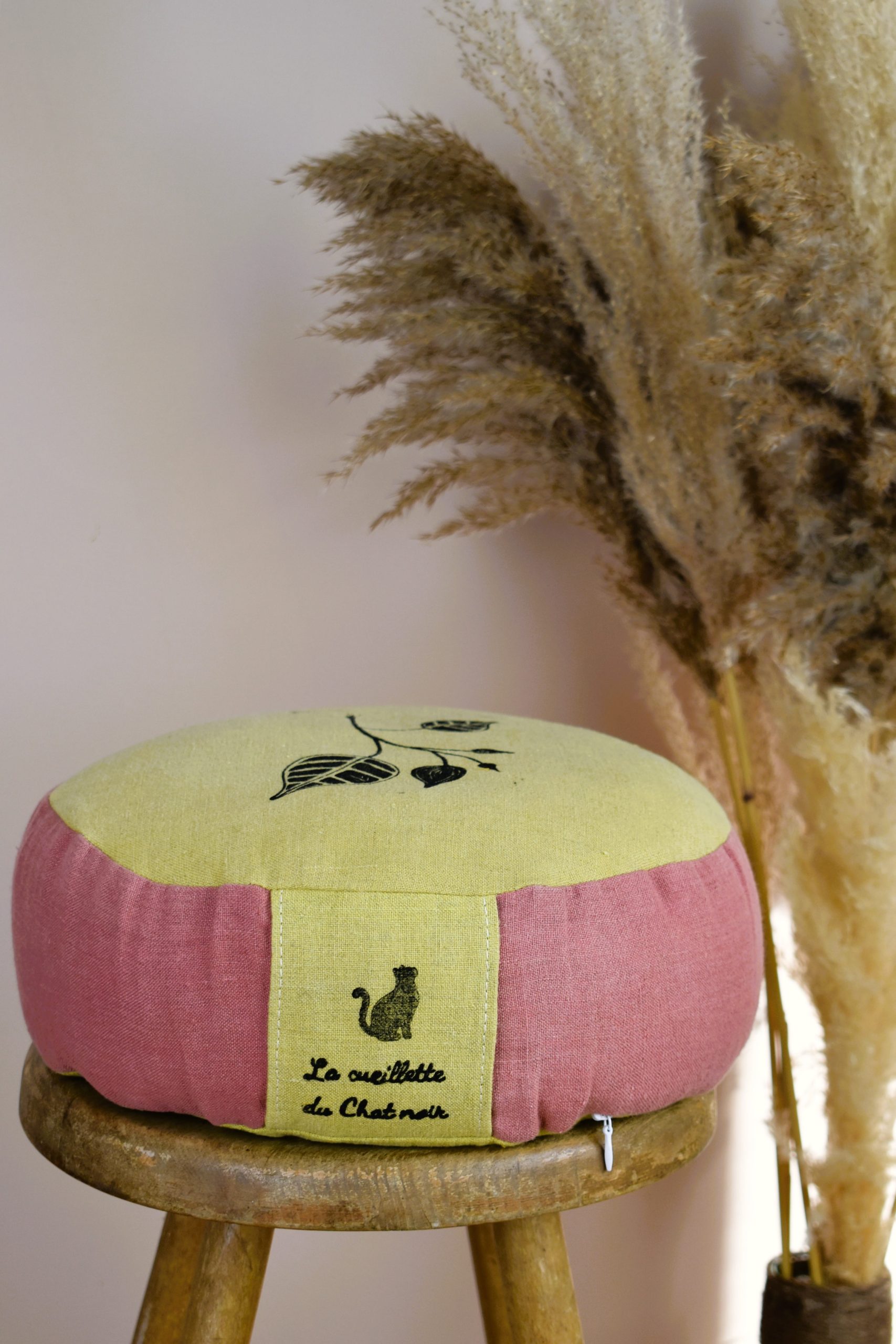 Zafu bas coussin écologique yoga méditation relaxation confort