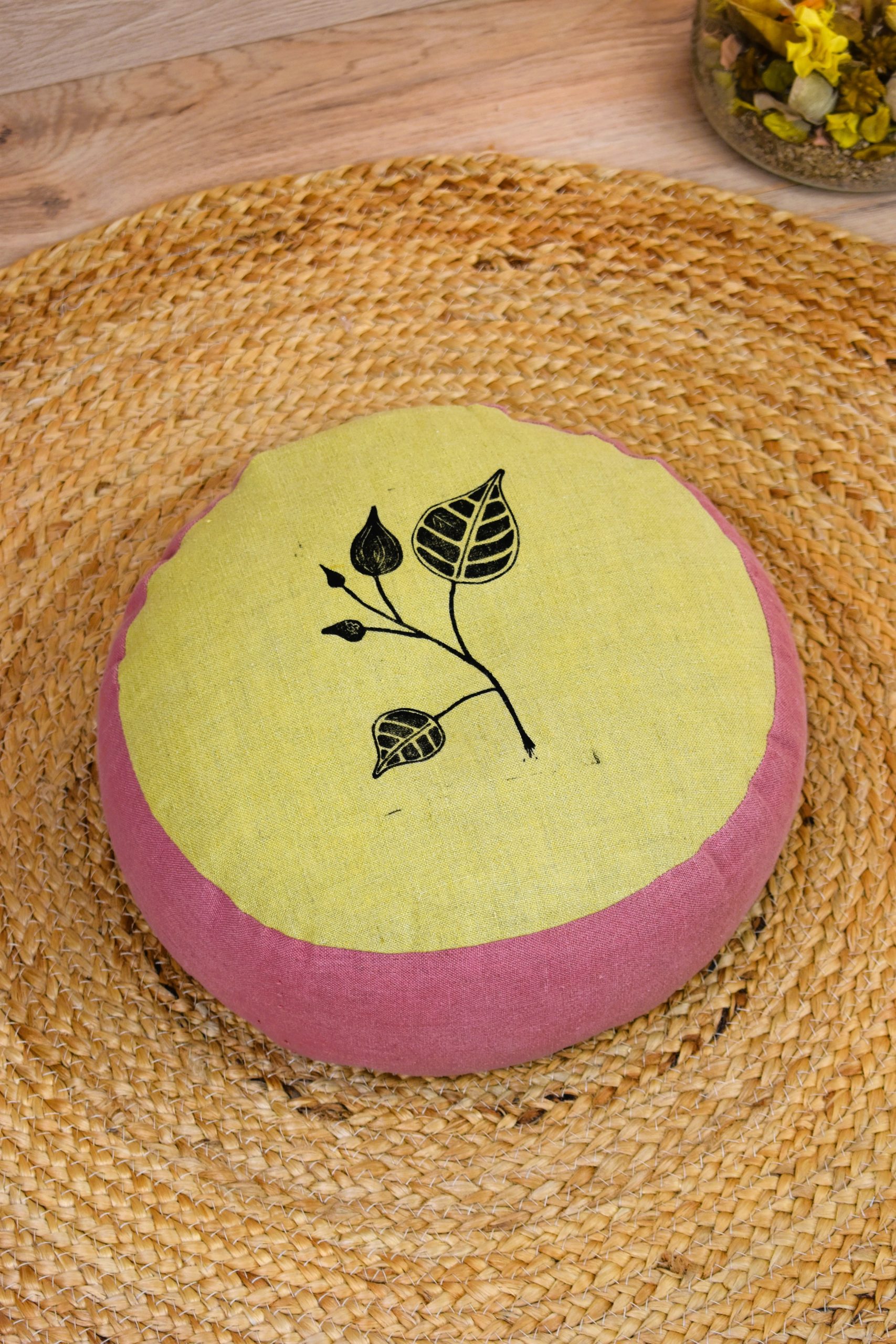 Zafu bas coussin écologique yoga méditation relaxation confort