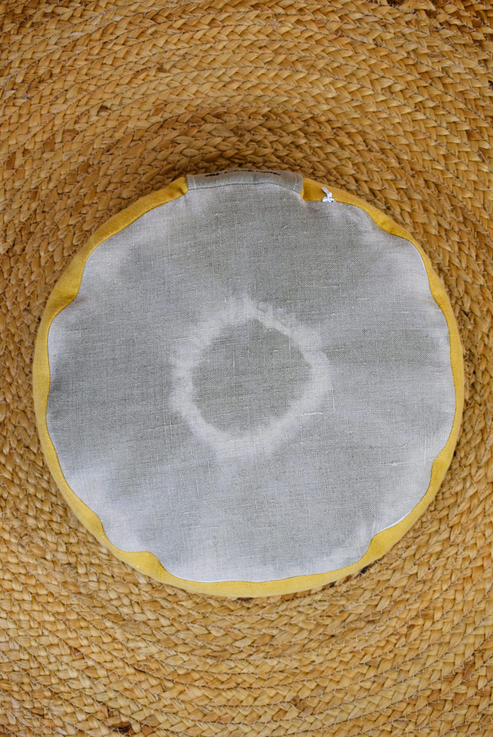 Zafu bas coussin écologique yoga méditation relaxation confort