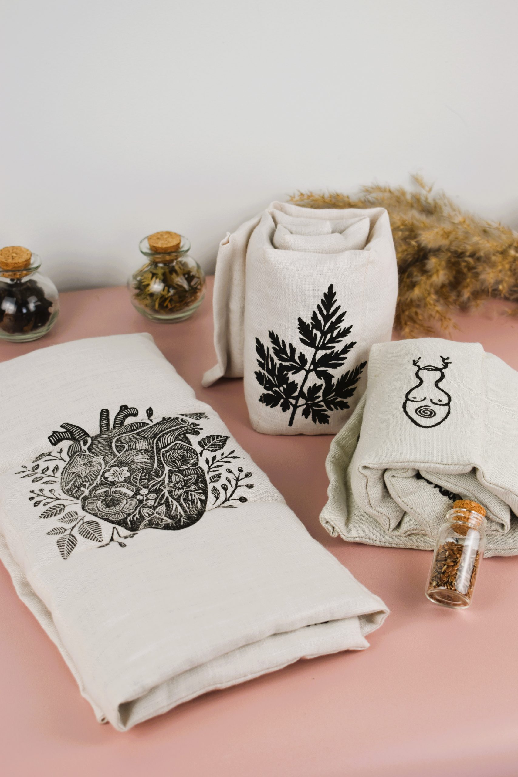 Bouillotte sèche naturelle, compartimentée, graine de lin biologique. Coussin de méditation naturel