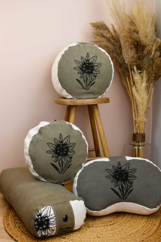 coussin de méditation naturel, durable et écologique : zafu, bolster, demi-lune